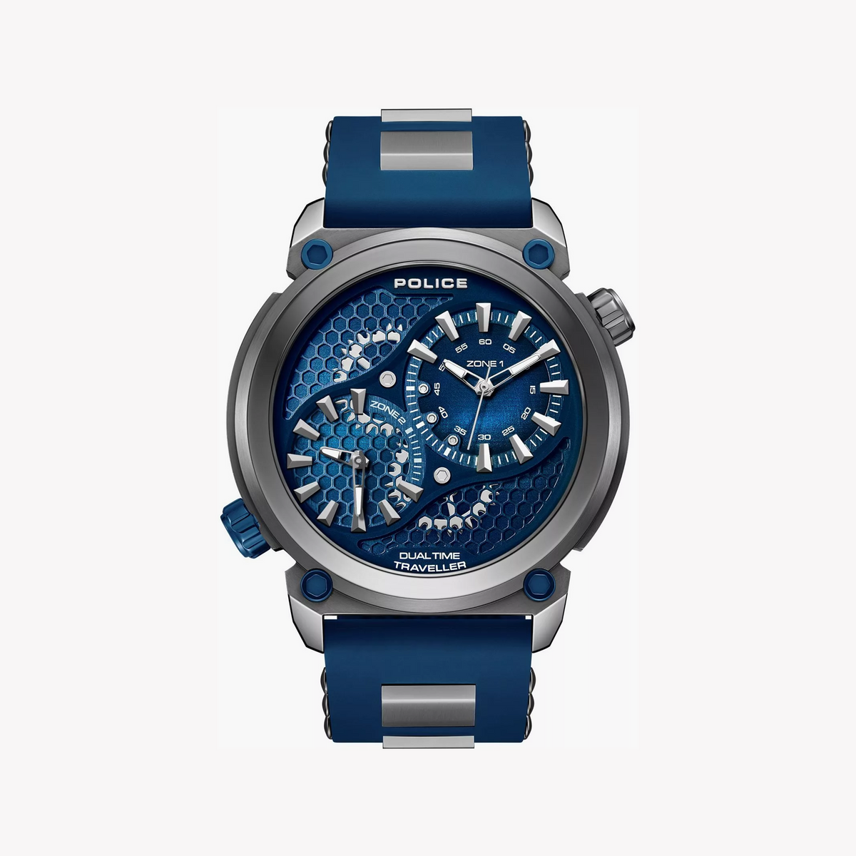 Police Men's Stainless Steel, Dark Blue/Grey | Pewgm0071803