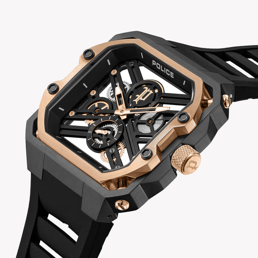 Police Men's Rose Gold & Multicolor Silicone Watch | Pewgm0072002