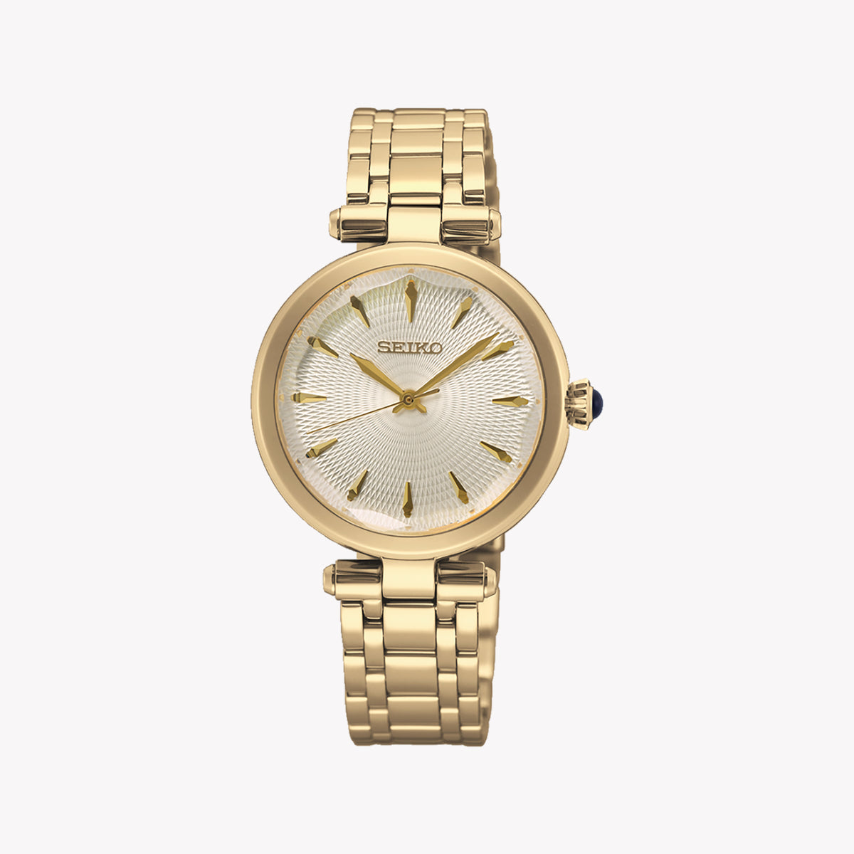 Seiko Women's Gold Stainless Steel Watch, White Dial | Srz554p1