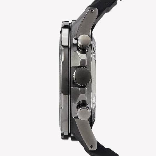 Seiko Men's Black Stainless Steel Watch, Black Silicone | Ssb349p1