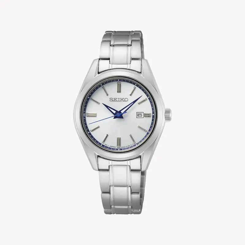 Seiko Women's Silver Stainless Steel Watch, White Dial | Sur463p1