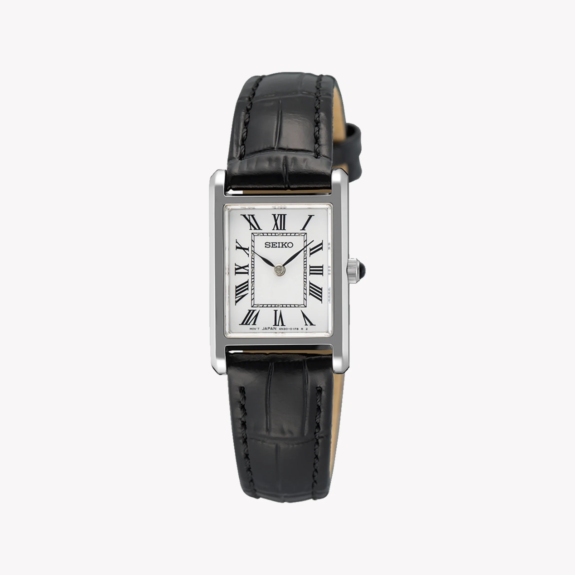 SEIKO Women's Silver Leather Watch, White Dial | SWR107P1 – i-watch