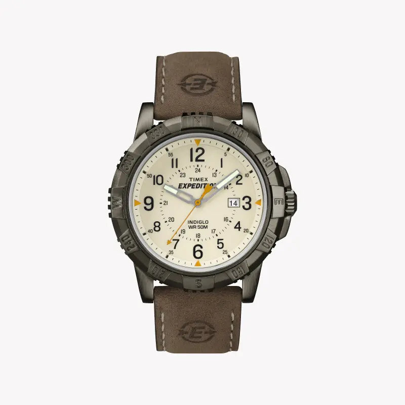 TIMEX Expedition T49990 – ROBUSTE HERRENUHR AUS LEDER UND MESSING mit INDIGLO-Nachtlicht