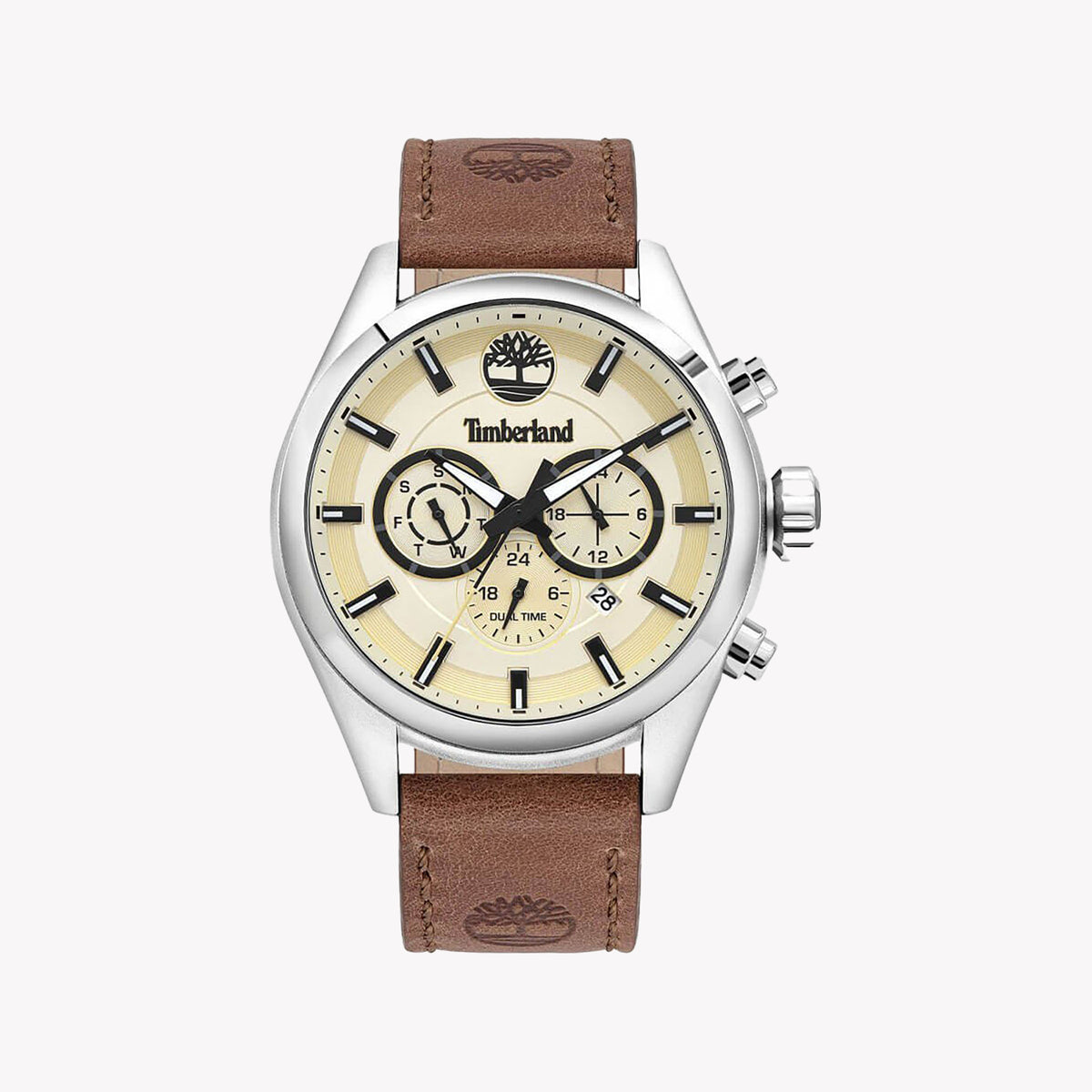 Timberland Men's Brown Leather Beige Dial Watch | Tbl16062jys14
