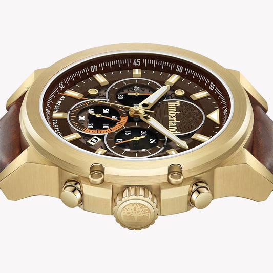 Timberland Men's Gold Leather Multicolor Watch Tdwgb0056002