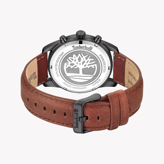 Timberland Men's Brown Leather & Black Stainless Steel Watch | Tdwgf0041204