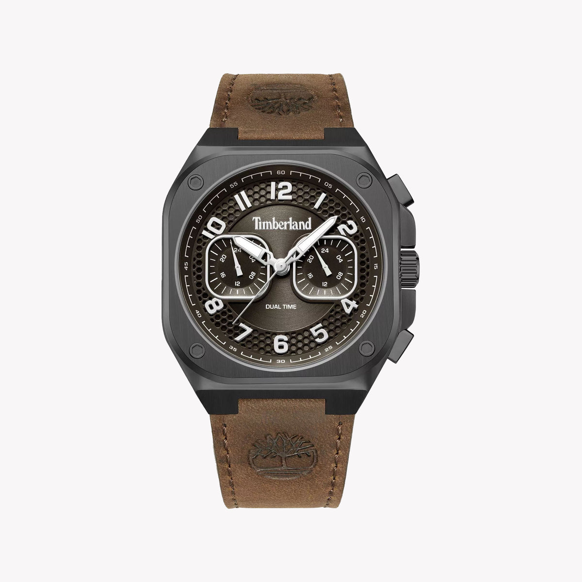 Timberland Men's Brown Leather & Black Stainless Steel Watch | Tdwgf0055001