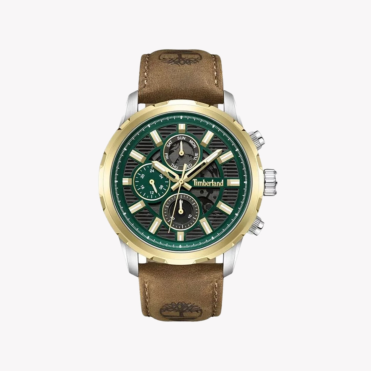 Timberland Men's Stainless Steel Brown Leather Watch | TDWGF0056102