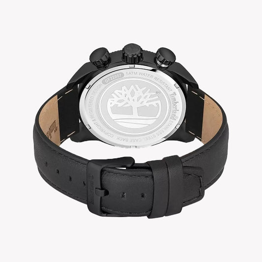 Timberland Men's Black Leather Watch, Stainless Steel | Tdwgf2200701
