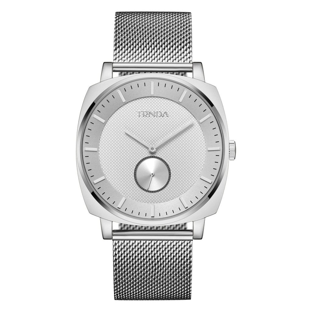 TRNDA SQUARE SILVER STAINLESS STEEL MEN'S WATCH - TIMELESS STYLE & DURABILITY