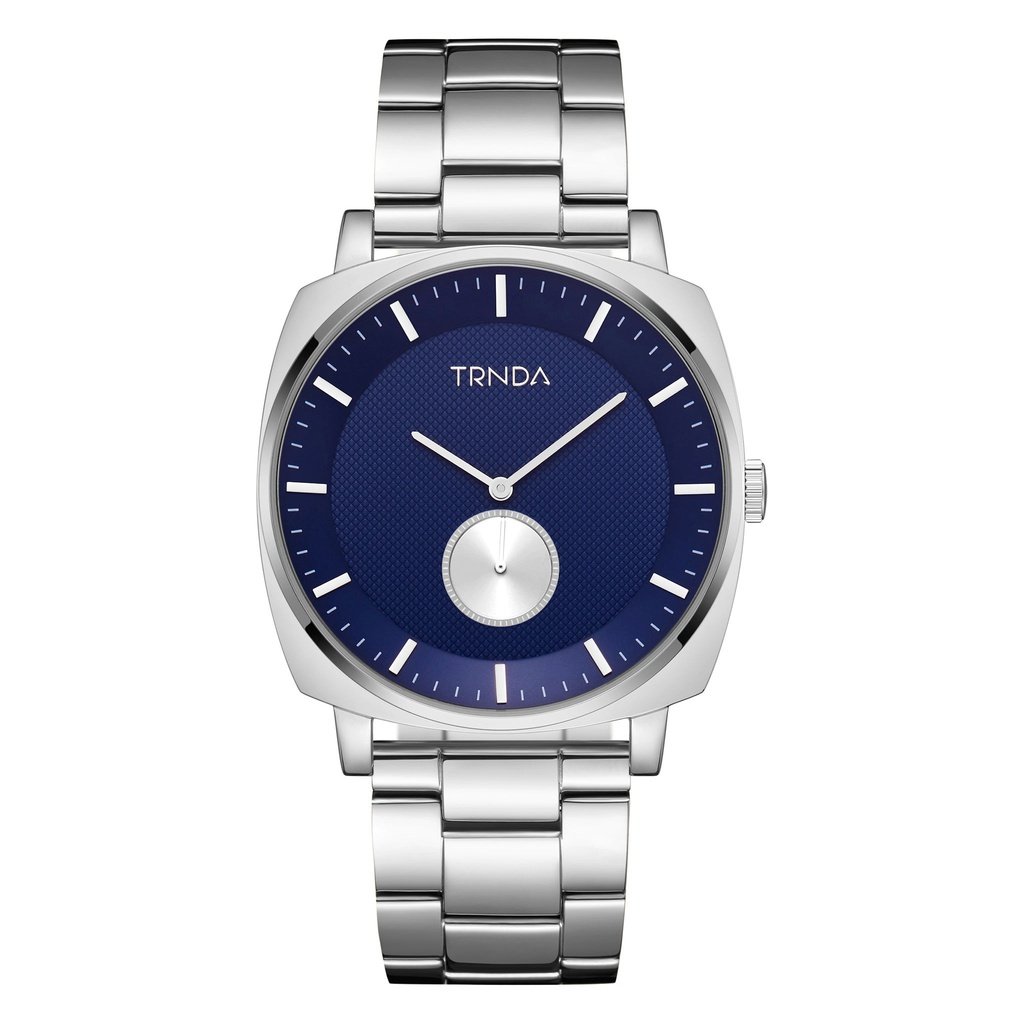 TRNDA STAINLESS STEEL SQUARE WATCH - TIMELESS BLUE DIAL MEN'S FASHION STATEMENT