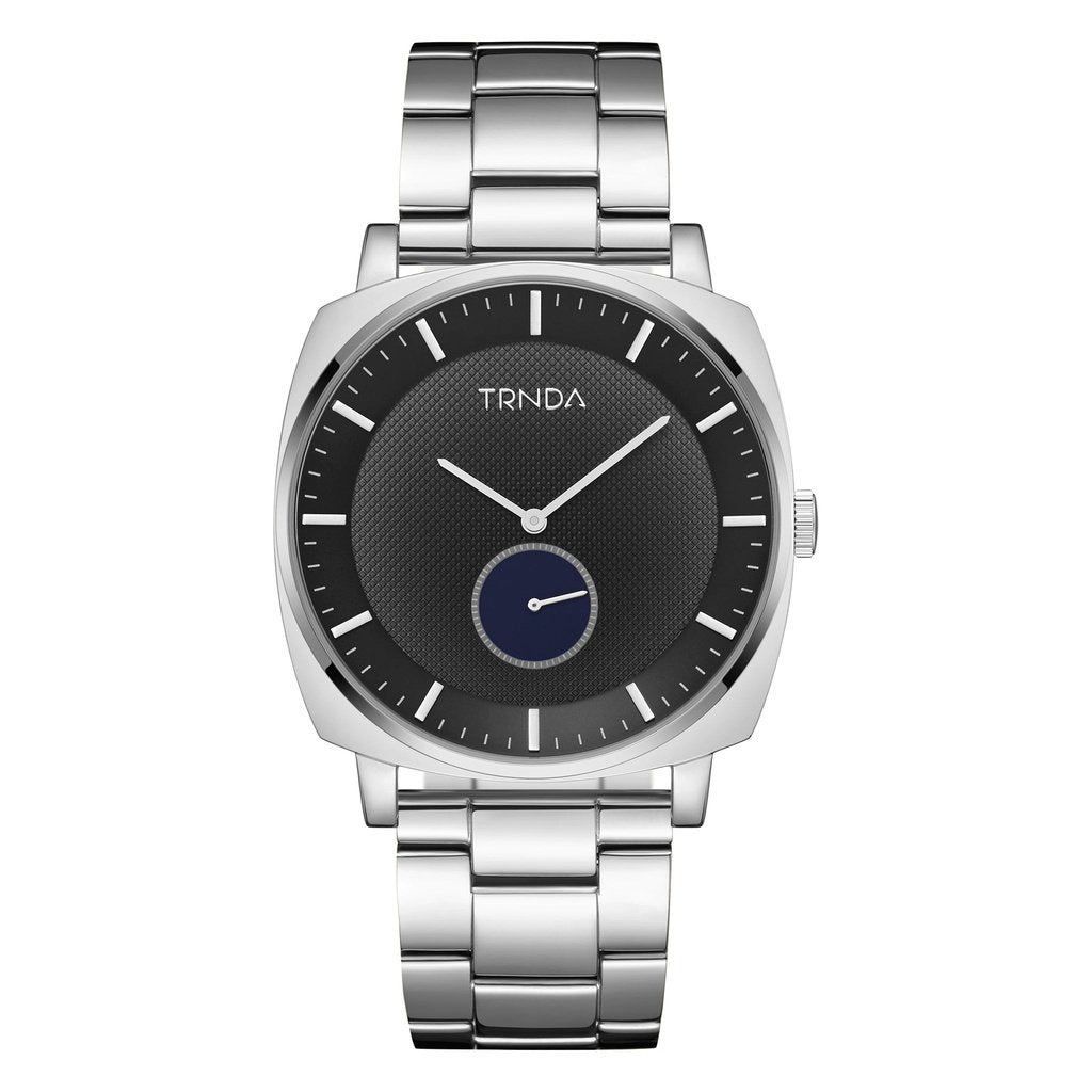 TRNDA SQUARE SILVER STAINLESS STEEL MEN'S WATCH - TIMELESS TRENDSETTER WITH GRADIENT DIAL