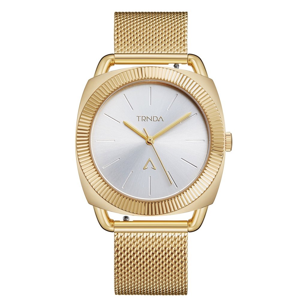 TRNDA Women's Watch with Gold Stainless Steel Case and Gold Stainless Steel Band
