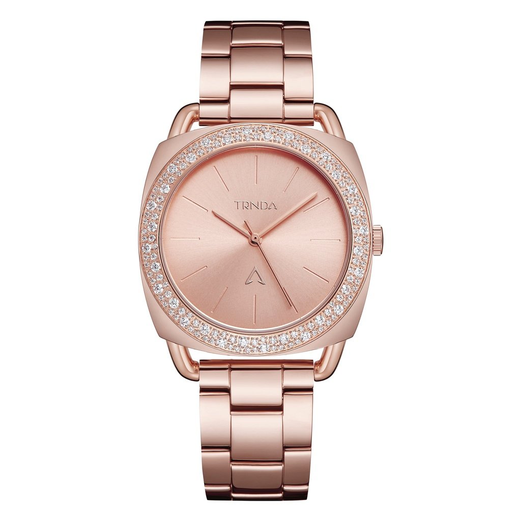 TRNDA Women's Watch with Rose Gold Stainless Steel Case and Rose Gold Stainless Steel Band