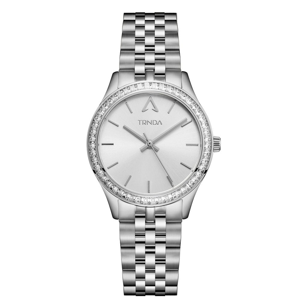 TRNDA Women's Watch with Silver Stainless Steel Case and Silver Stainless Steel Band