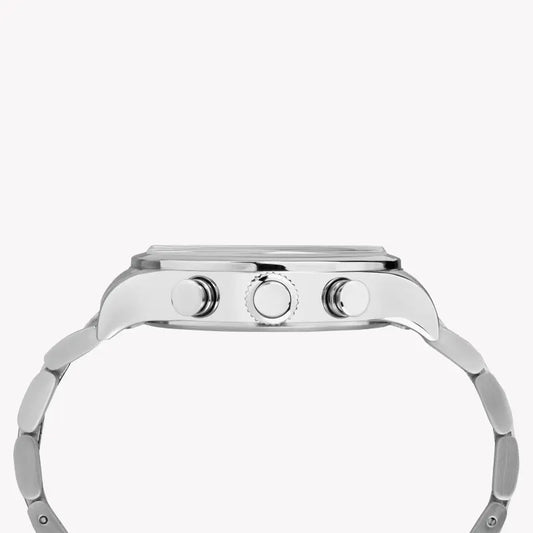 Timex Men's Silver Stainless Steel Watch, Black Dial | Tw2r24900