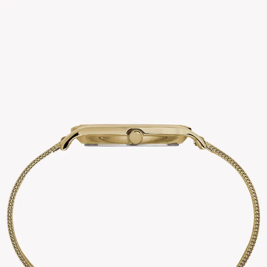 Timex Women's Watch With Gold Brass Case And Gold Stainless Steel Band