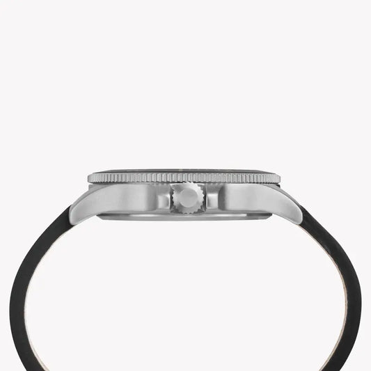 Timex Men's Black Leather Watch, Brass Case | Tw2r45800