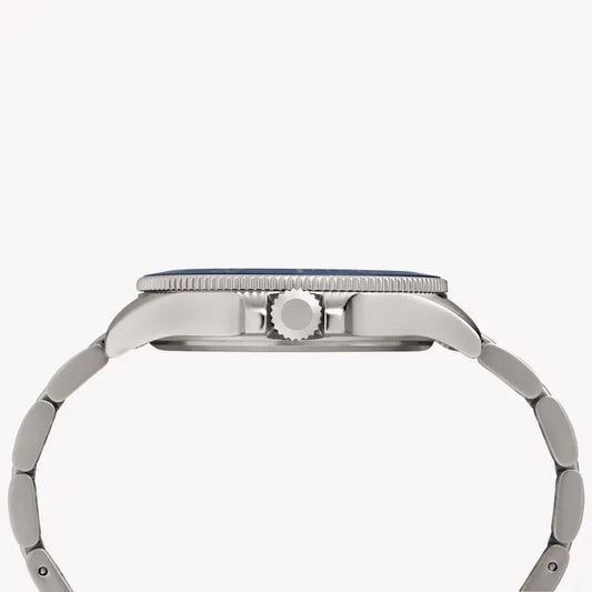 Timex Men's Silver Stainless Steel Watch, Blue Dial | Tw2r46000