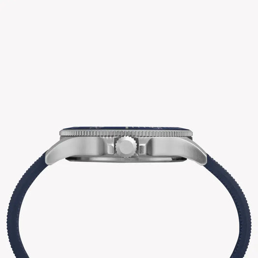 Timex Men's Blue Silicone Watch, Brass Case | Tw2r60700