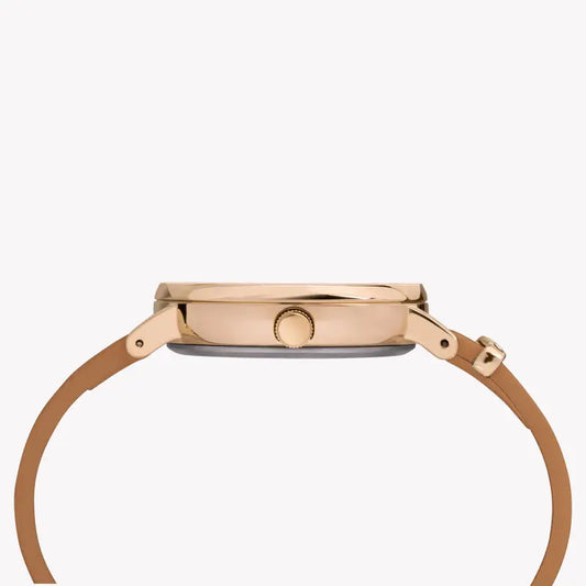Timex Women's Tan Leather Watch, Off White Dial | Tw2r70200