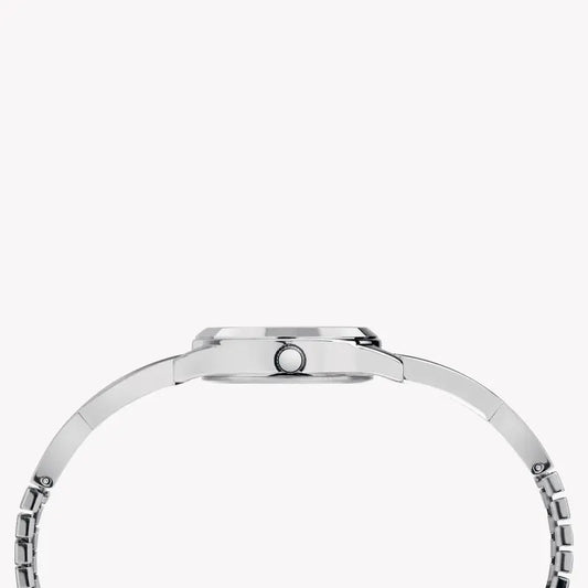 Timex Women's Silver Stainless Steel Watch, Silver Dial | Tw2r98700