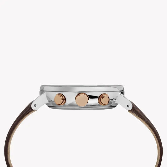 Timex Men's Brown Leather Watch, Black Dial | Tw2t11500