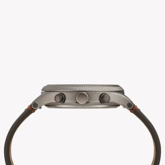 Timex Men's Gray Dial Watch, Brown Leather Strap | Tw2t32800