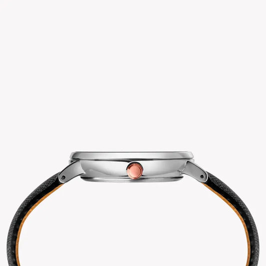 Timex Men's Brass Watch, White Dial, Black Leather Strap | Tw2t34700