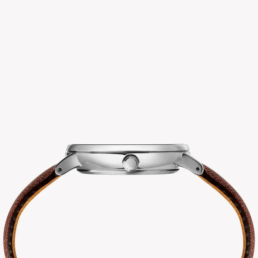 ساعة تايمكس ساوث فيو TW2T34800 - ساعة كلاسيكية للرجال بمينا أزرق وجلد بني