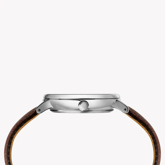 Timex Men's Brown Leather Watch, Blue Dial | Tw2t35100