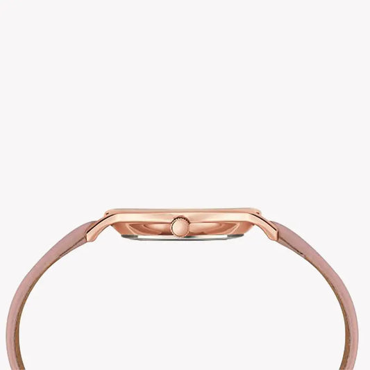 Timex Women's Pink Leather Watch, Mother Of Pearl Dial | Tw2t36100
