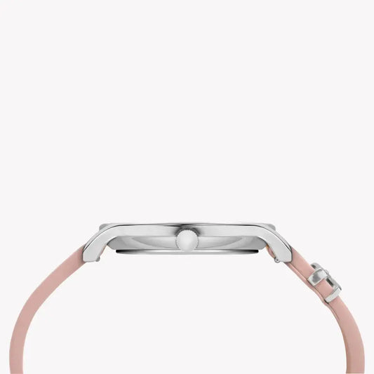 Timex Women's Pink Leather Watch, White Dial | Tw2t47900