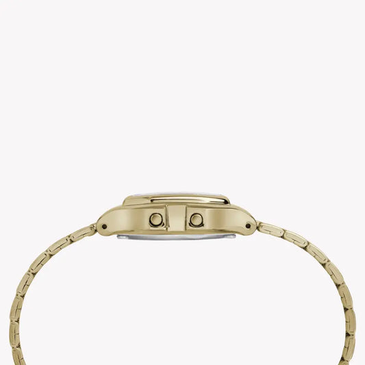 TIMEX Damenuhr mit goldenem Harzgehäuse und goldenem Edelstahlarmband