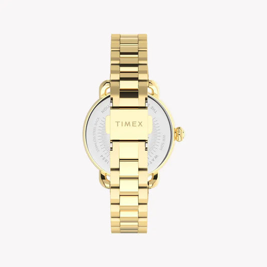 Timex Women's Gold Stainless Steel Watch, Silver Dial | Tw2u13900