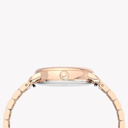 Timex Women's Rose Gold Stainless Steel Watch, Silver Dial | Tw2u14000