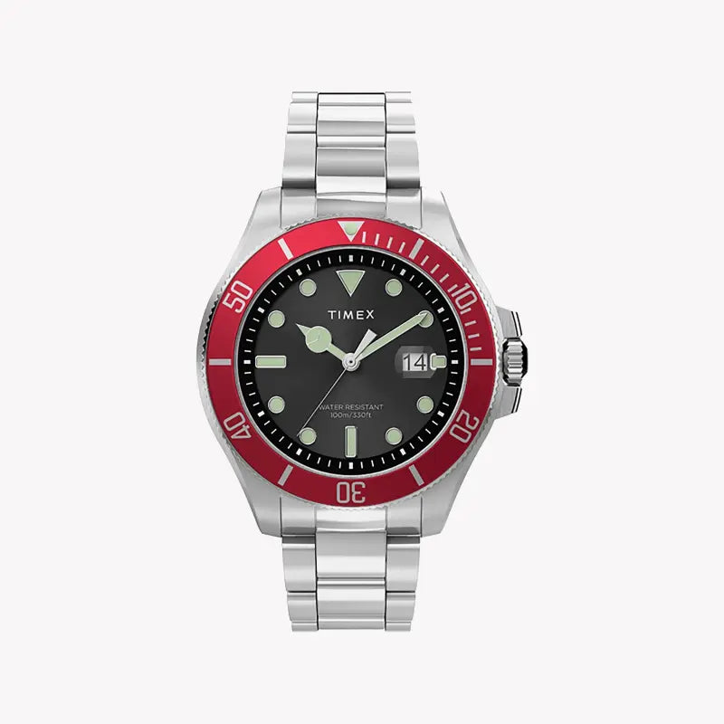 Timex Men's Silver Stainless Steel, Black Dial | Tw2u41700