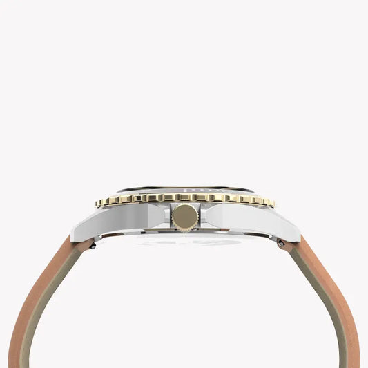 Timex Men's Black Dial Watch, Tan Leather Band | Tw2u55600