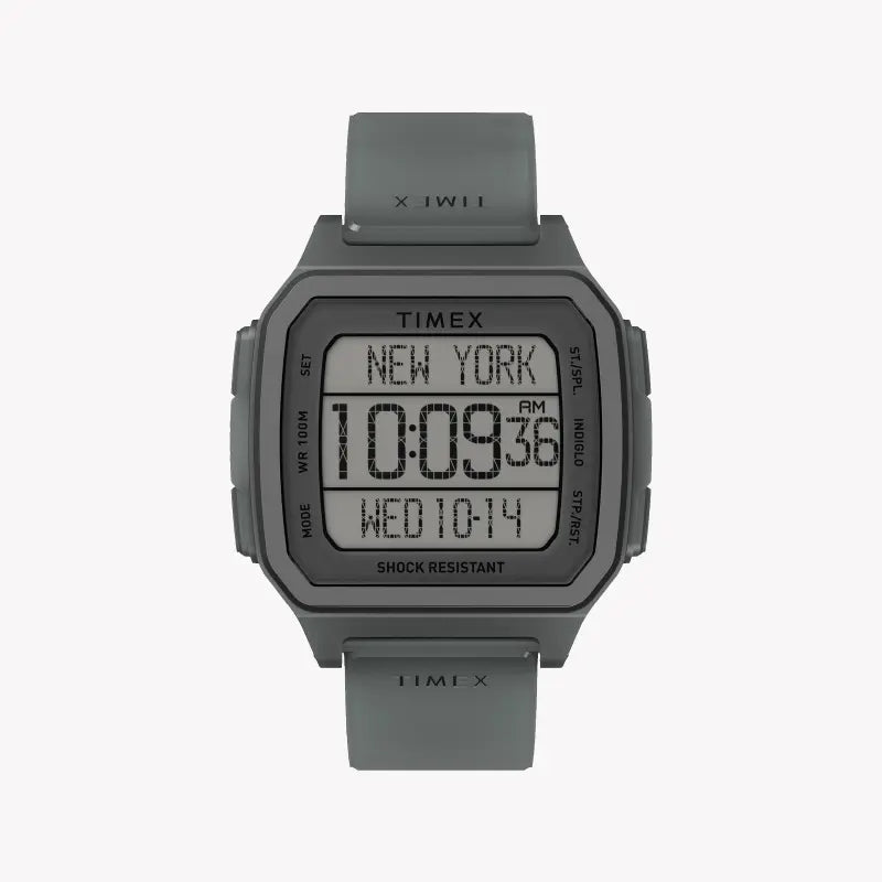 TIMEX Digital Command Urban TW2U56400 – Herrenuhr aus grauem Silikon, langlebig und stilvoll