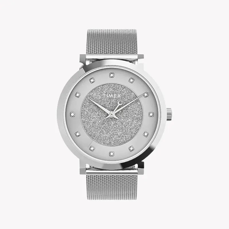 Timex Women's Silver Brass Watch, Stainless Steel Band | Tw2u67000