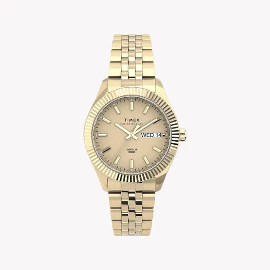Timex Women's Gold Stainless Steel Watch, Gold Dial | Tw2u78500