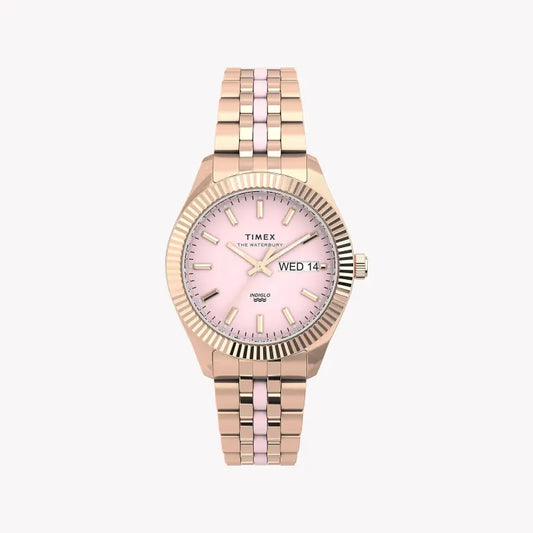 Timex Women's Rose Gold Stainless Steel Watch, Pink Dial | Tw2u82800