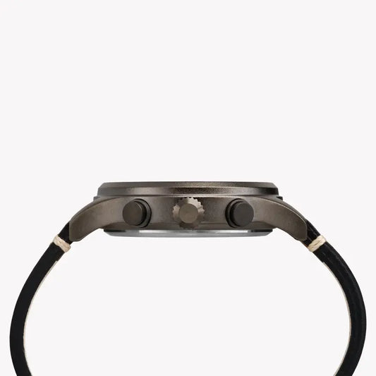 Timex Men's Brass Watch, Blue Dial, Brown Leather Strap | Tw4b09000