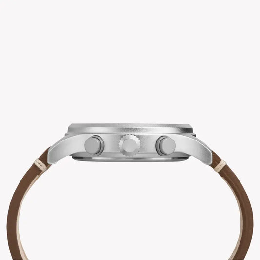 Timex Men's Brass Watch, Tan Leather, Off White Dial | Tw4b09200