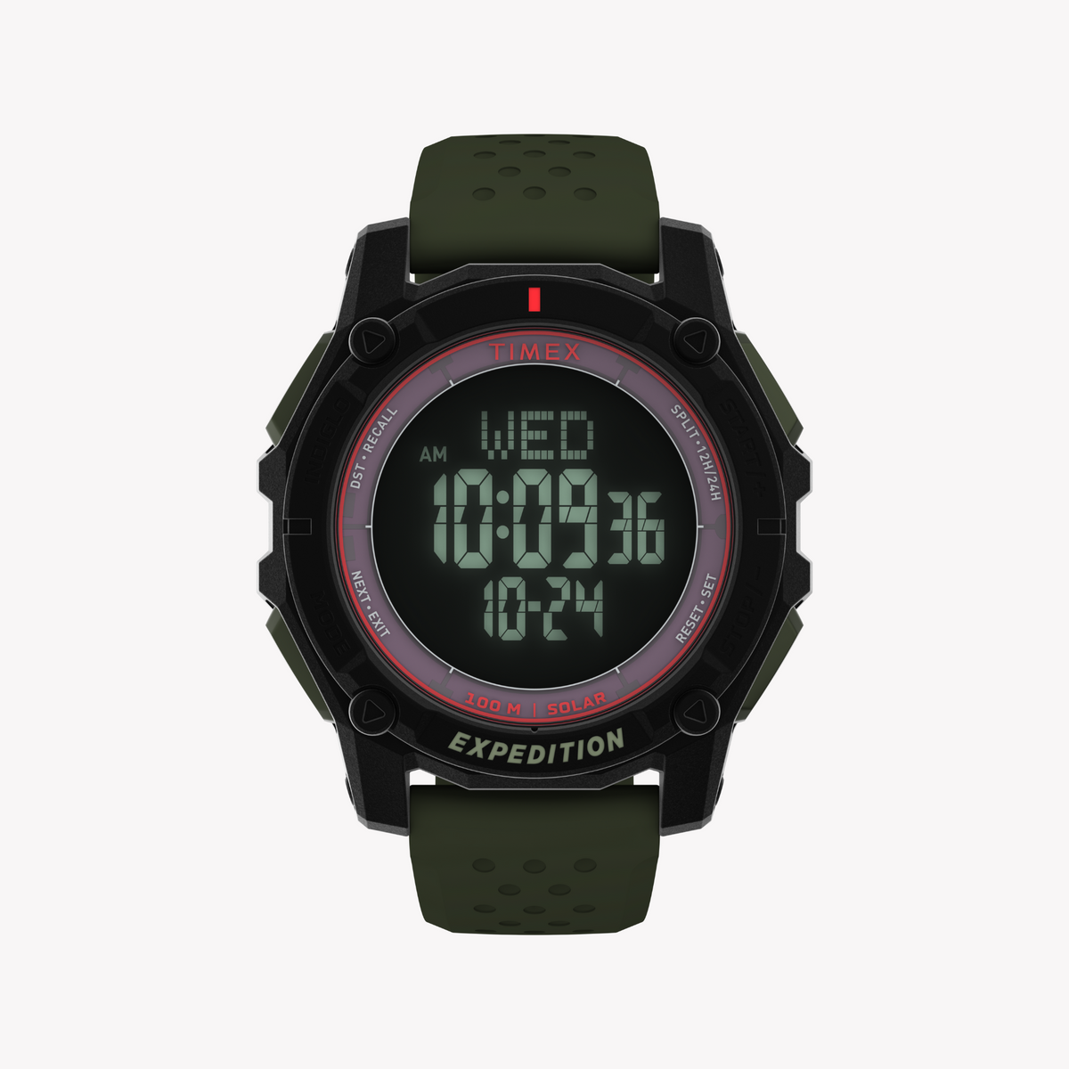 Timex Men's Solar Digital, Black/Green | Tw4b33700