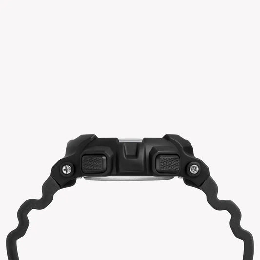 TIMEX Damenuhr mit schwarzem Harzgehäuse und schwarzem Silikonband