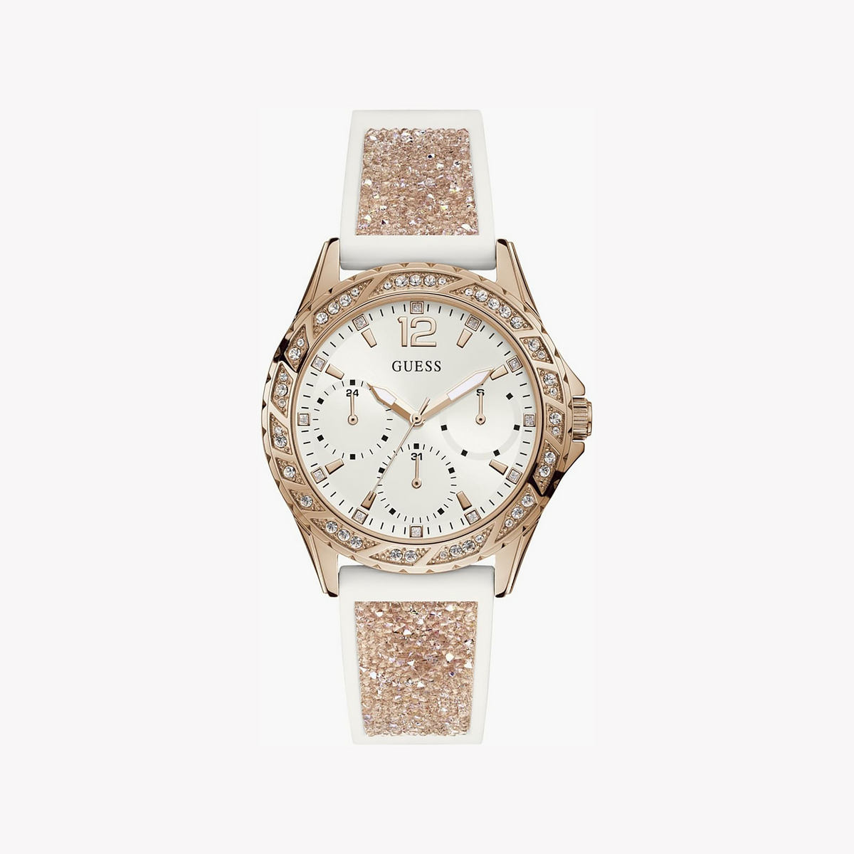 Guess Women's Rose Gold/White Watch | Model W1096l2