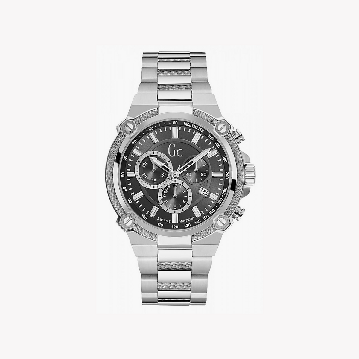 Guess Men's Silver Stainless Steel Watch | Y24003g2
