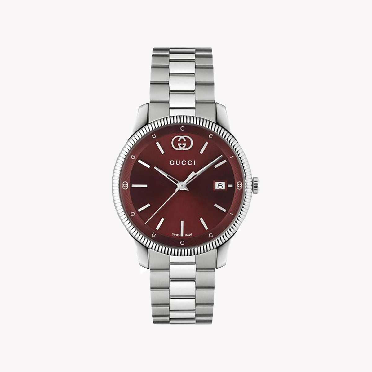 GUCCI Unisex Stainless Steel & Burgundy Watch | YA1264239_G