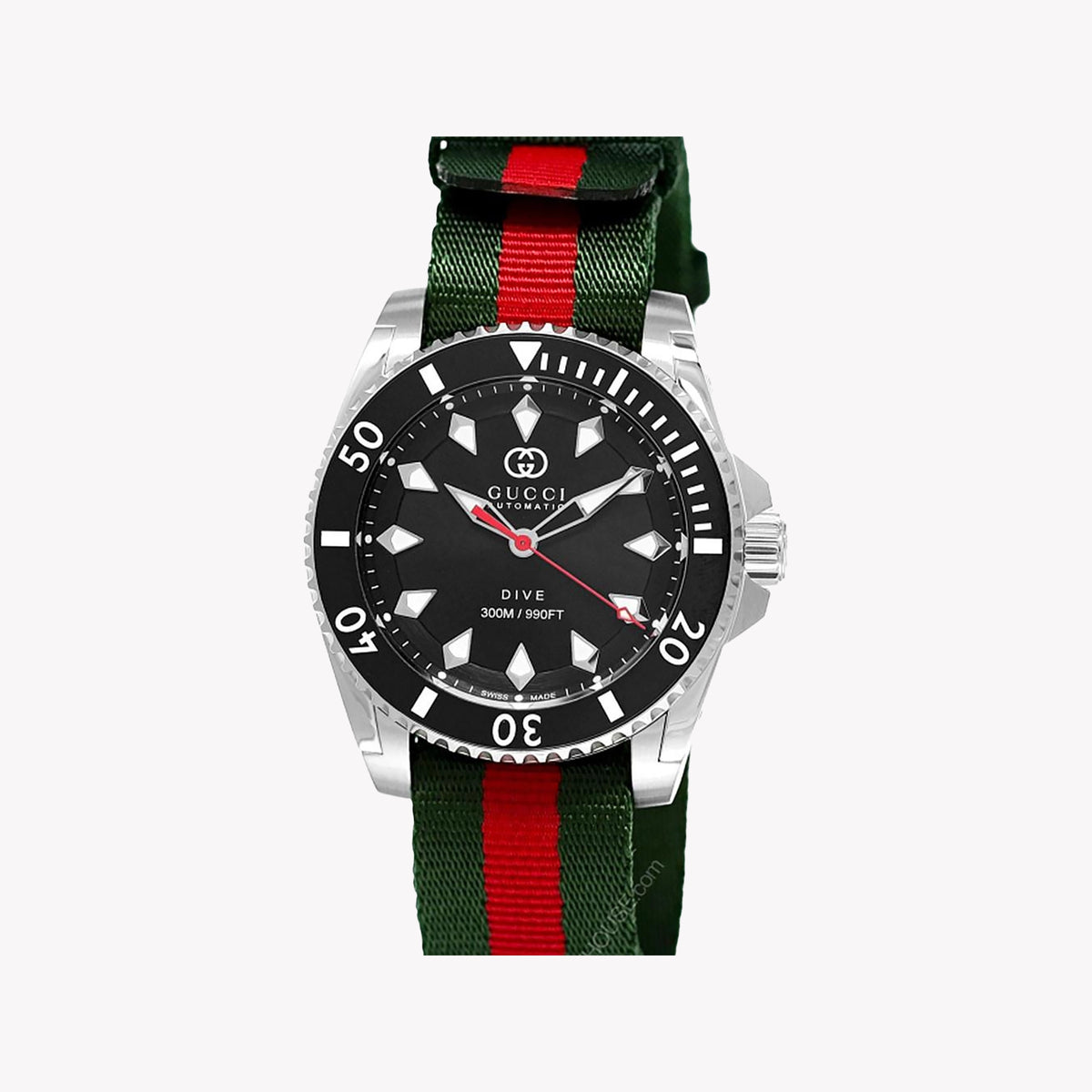 GUCCI Men's Automatic Watch, Stainless Steel/Green & Red | YA136364